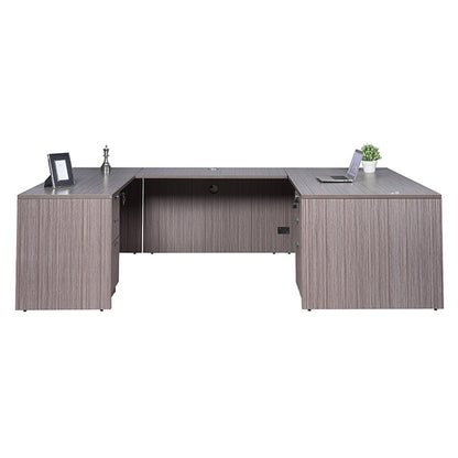 Boss 71 Inch Executive U-Shape Desk with 2 File Storage Pedestals