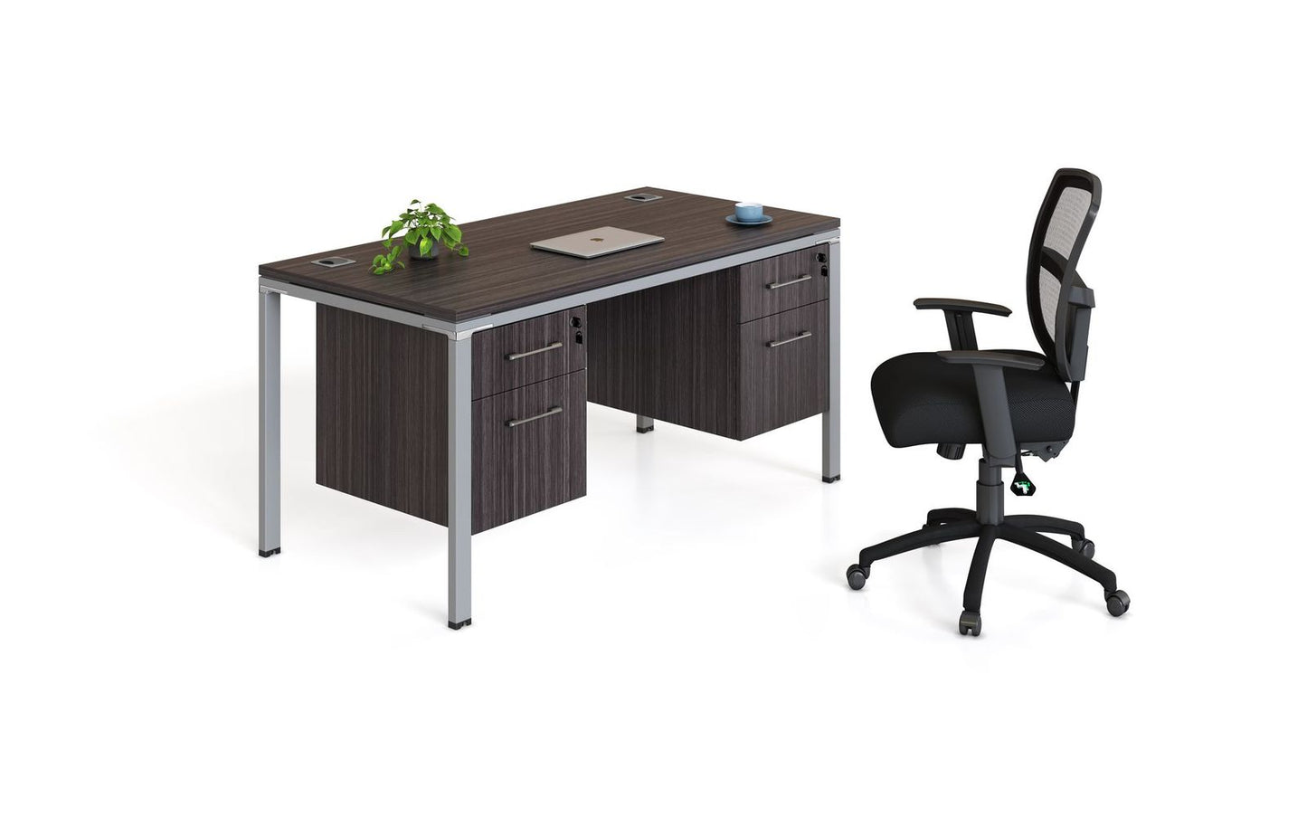 Boss Office  Single Desk with 2 Pedestals, 60" x 30" Desk Top