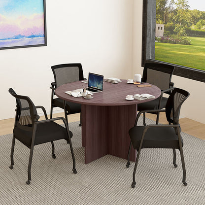 Boss Office Products 47"W Executive Round Conference Table And Chairs, Driftwood