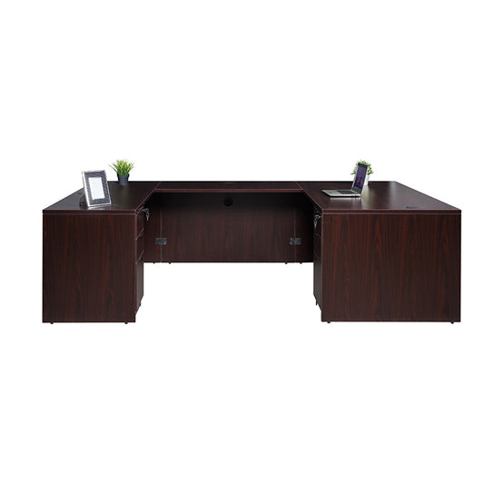 Boss 71 Inch Executive U-Shape Desk with 2 File Storage Pedestals