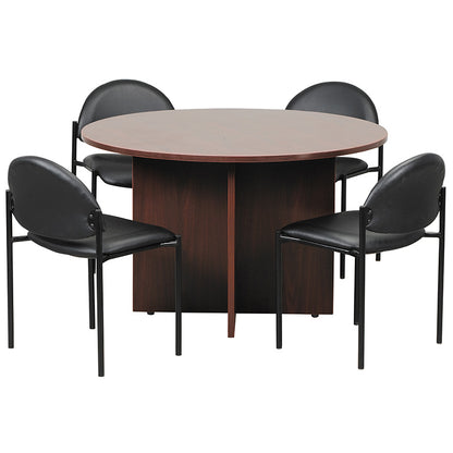 Boss 42"W Executive Round Conference Table And Chairs