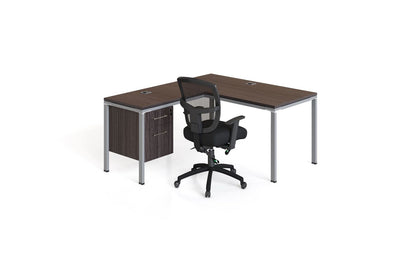 Boss Office L Desk with Return and 1 Pedestal, Desk Top