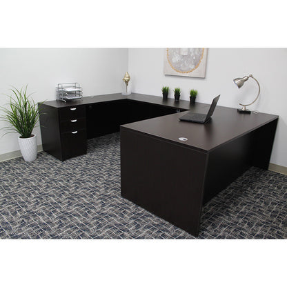 Boss 71 Inch Executive U-Shape Desk with File Storage Pedestal