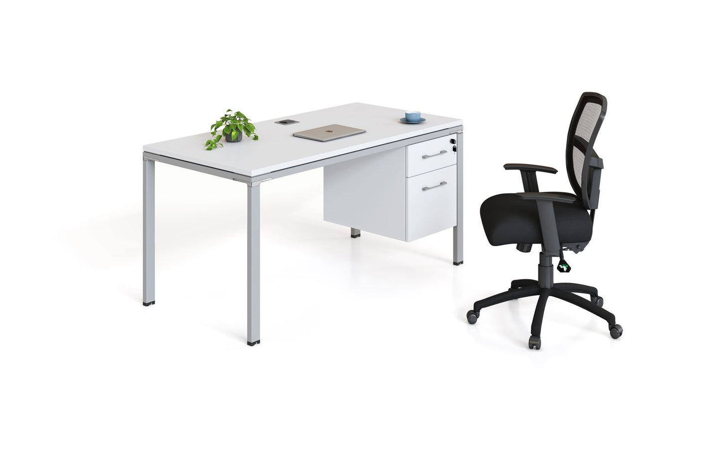 Boss Office Single Desk with Pedestal, 66" x 24" Desk Top (ea)