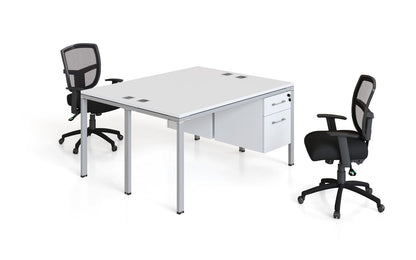 Boss Office Double Desk, Face to Face with 2 Pedestals,  71" x 30"Desk Top