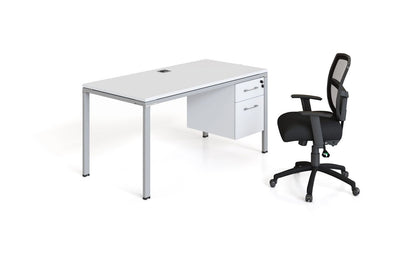 Boss Office Single Desk with Pedestal, 48" x 24" Desk Top