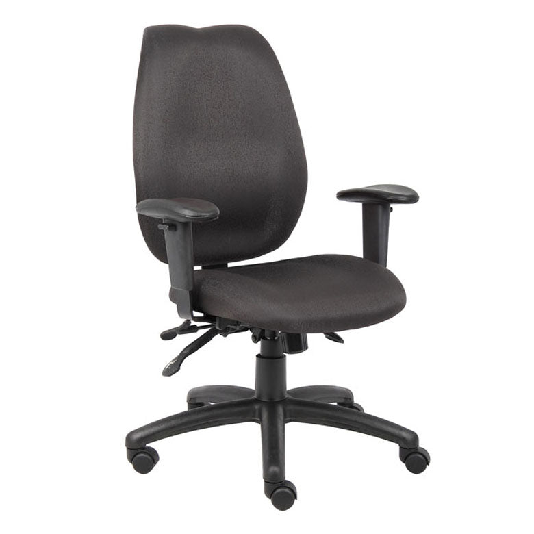 Boss High-Back Task Chair with Adjustable Arms, Black