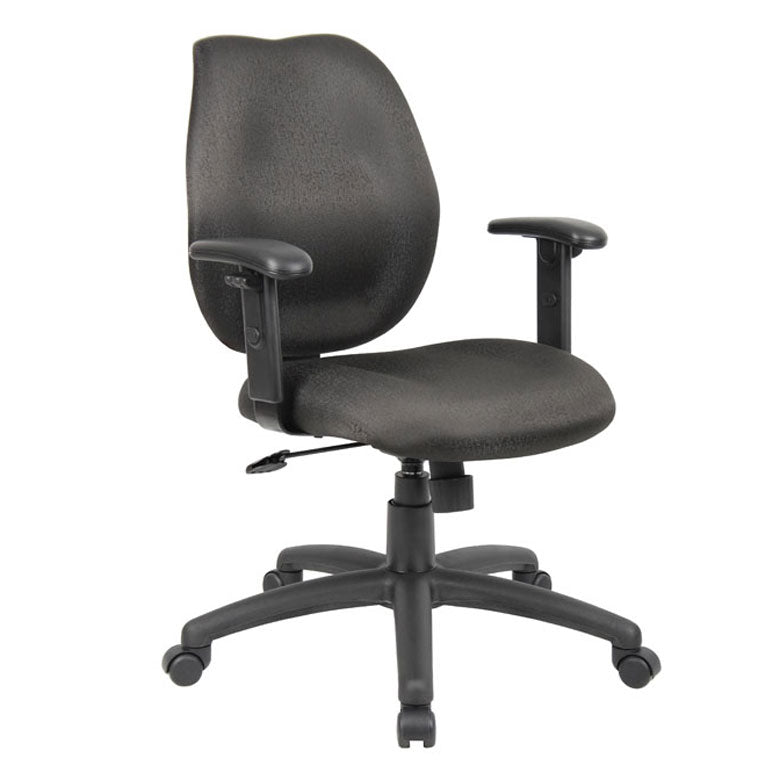 Boss Mid-Back Task Chair with Adjustable Arms, Black