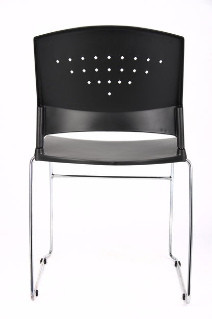 Boss Black Stack Chair With Chrome Frame, (1 chair)