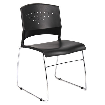 Boss Black Stack Chair With Chrome Frame (set of 4)