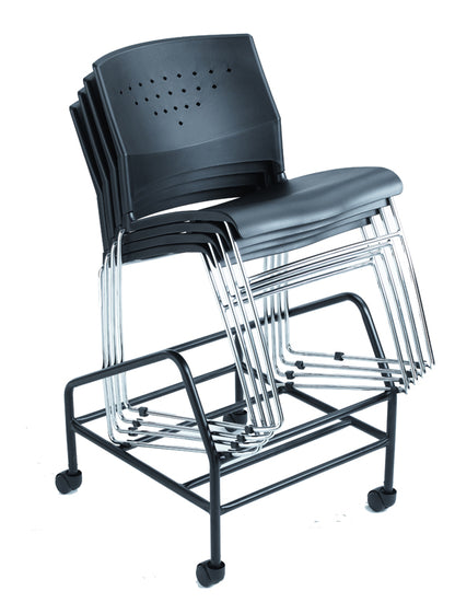 Boss Black Stack Chair With Chrome Frame, (1 chair)