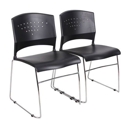 Boss Black Stack Chair With Chrome Frame (set of 4)