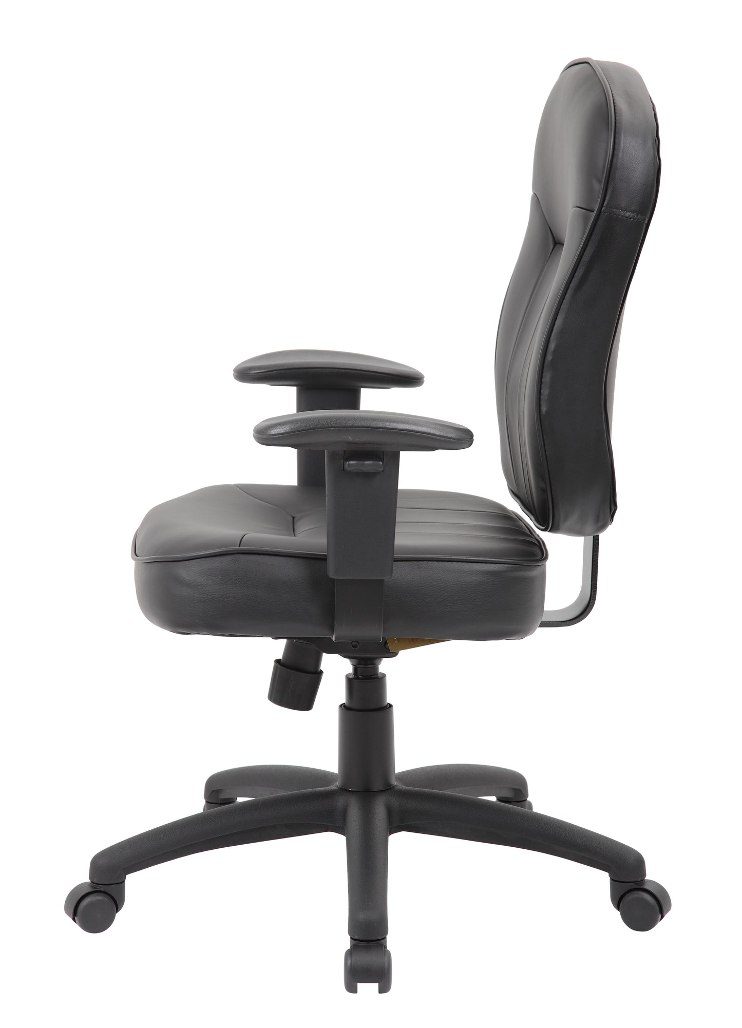 Boss Black Leather Task Chair W/ Adjustable Arm