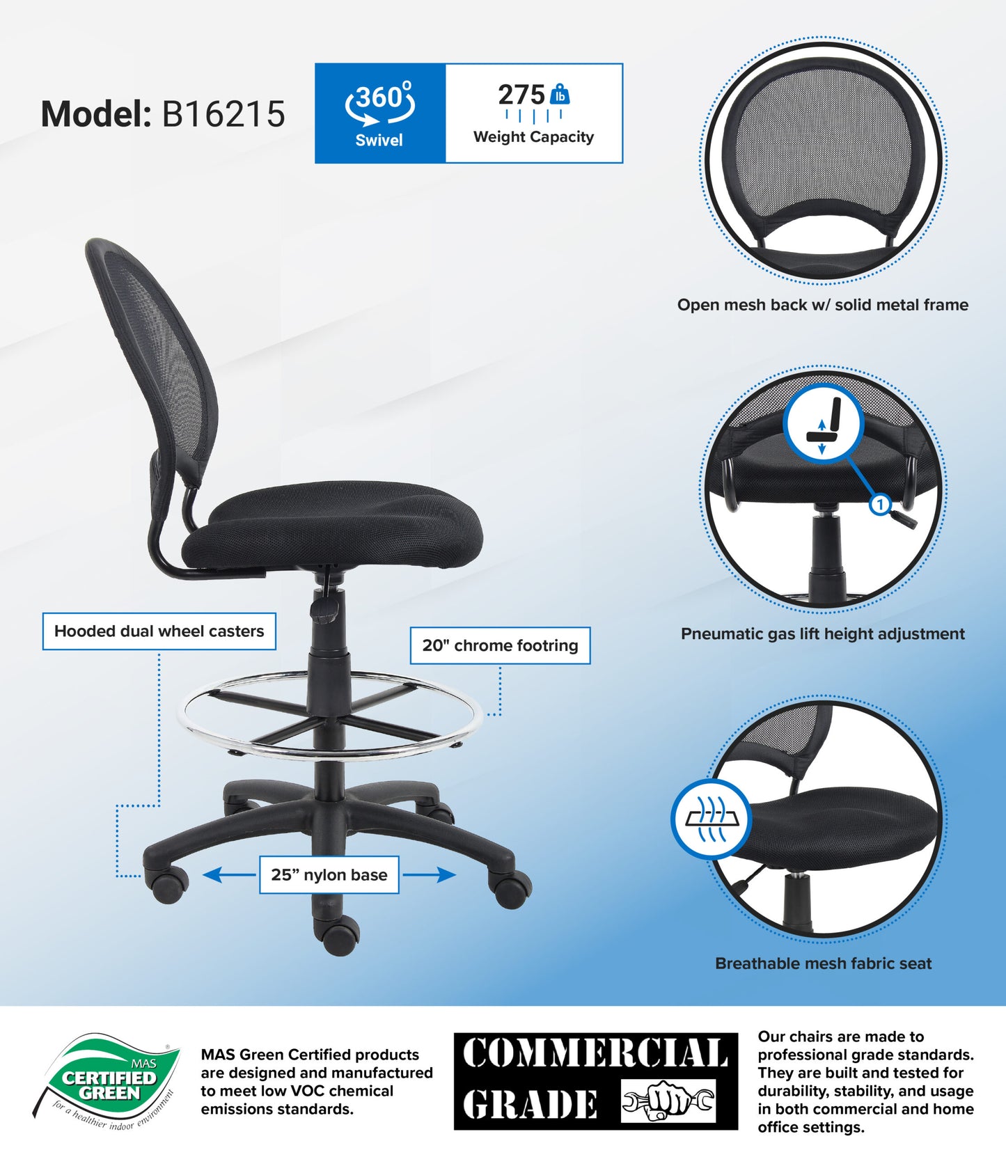 Boss Mesh Drafting Stool