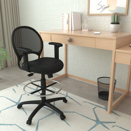 Boss Mesh Drafting Stool W/ Adjustable Arms