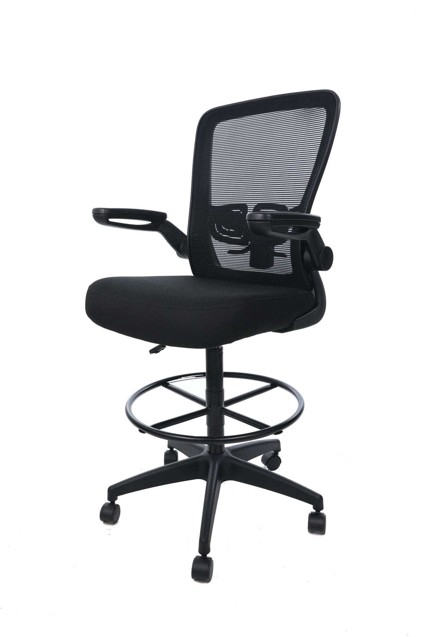 Boss Black Mesh, Flip Arm, Stool, Black Frame