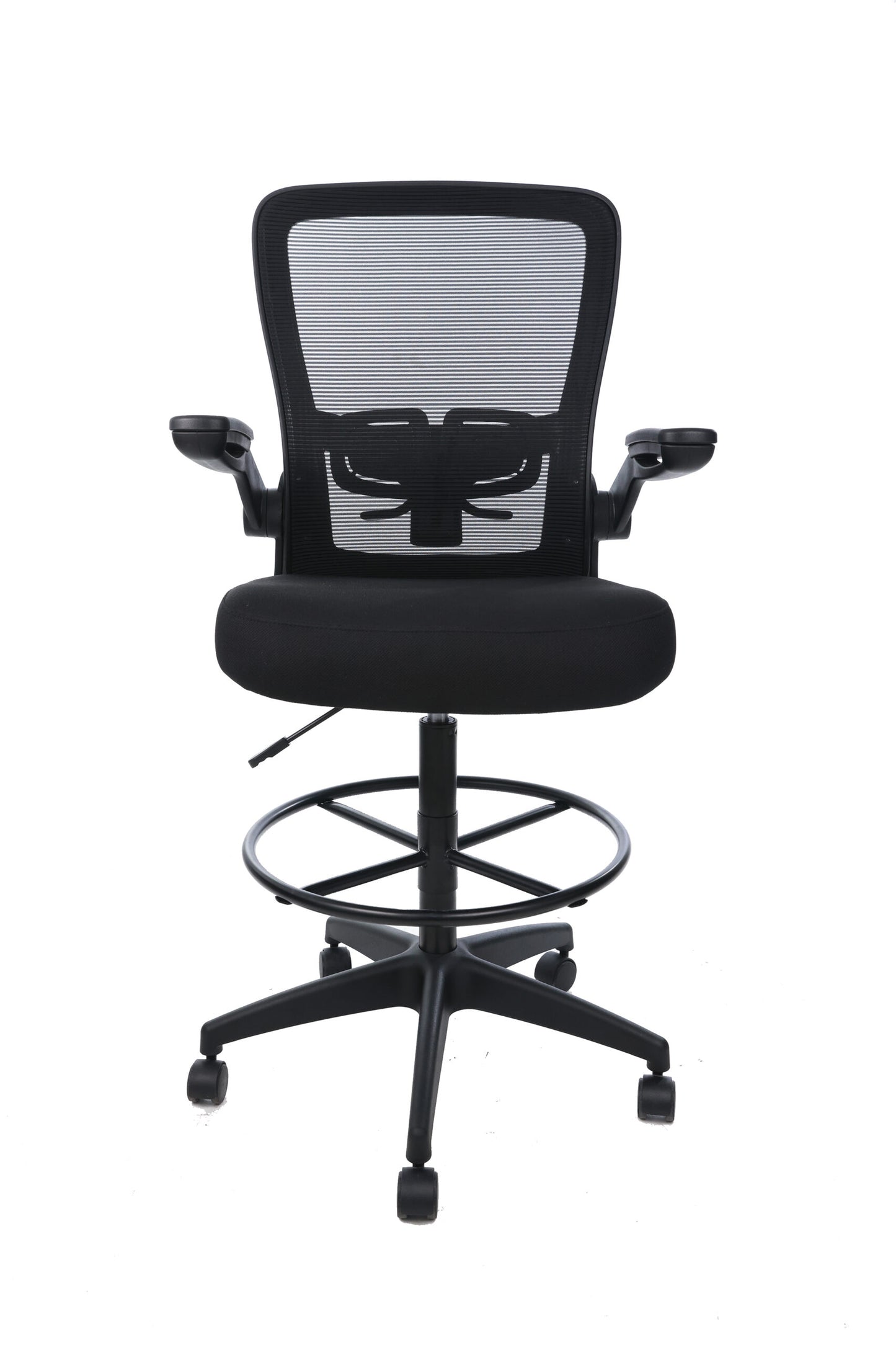 Boss Black Mesh, Flip Arm, Stool, Black Frame