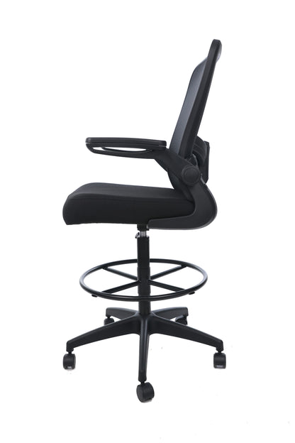 Boss Black Mesh, Flip Arm, Stool, Black Frame