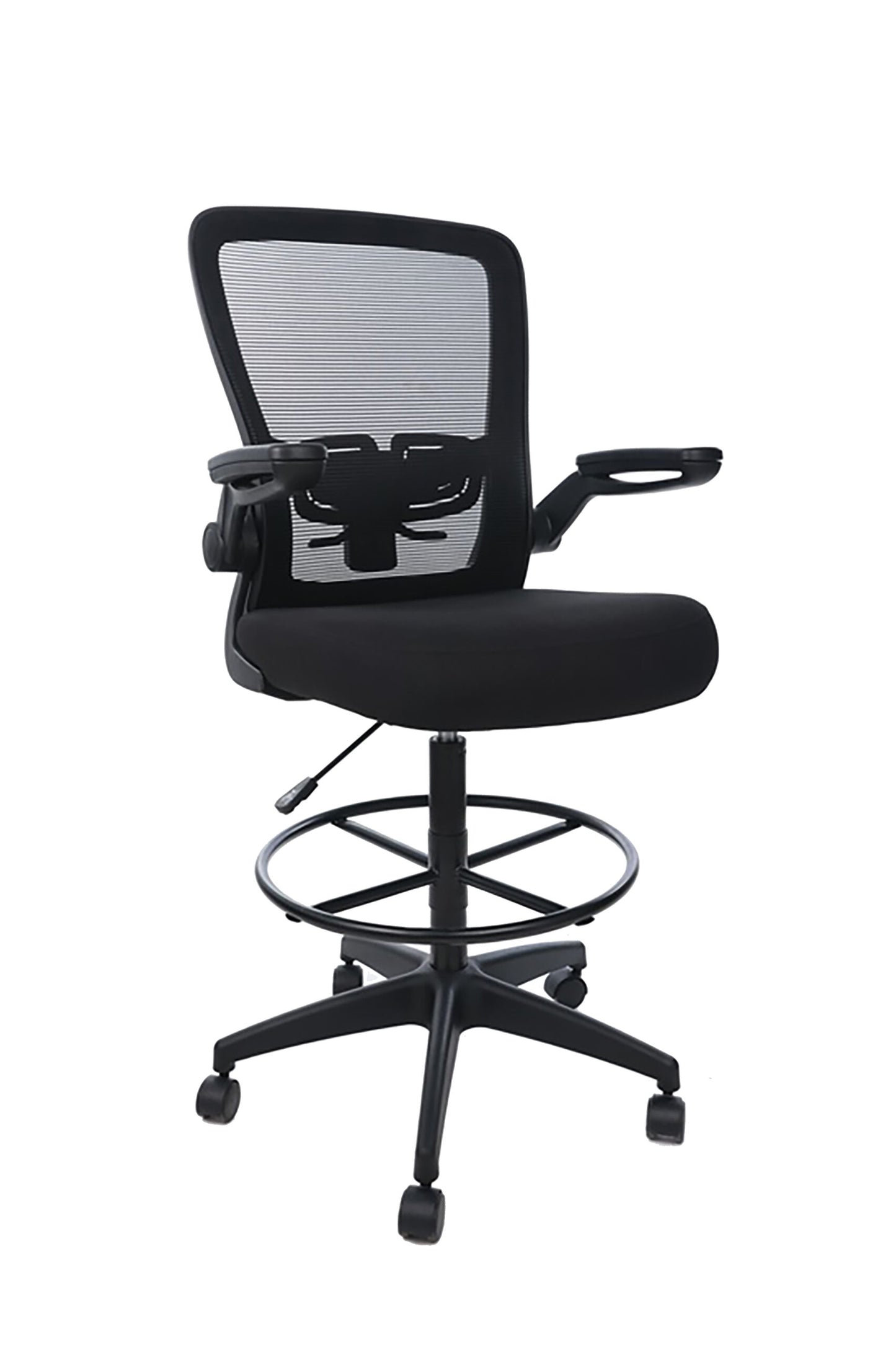 Boss Black Mesh, Flip Arm, Stool, Black Frame