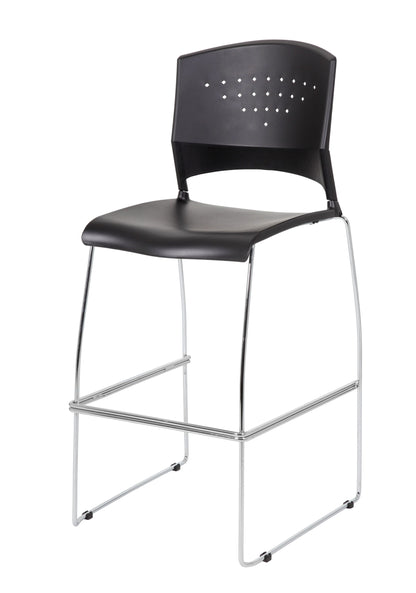 Boss Black Stack Stool With Chrome Frame (set of 2)