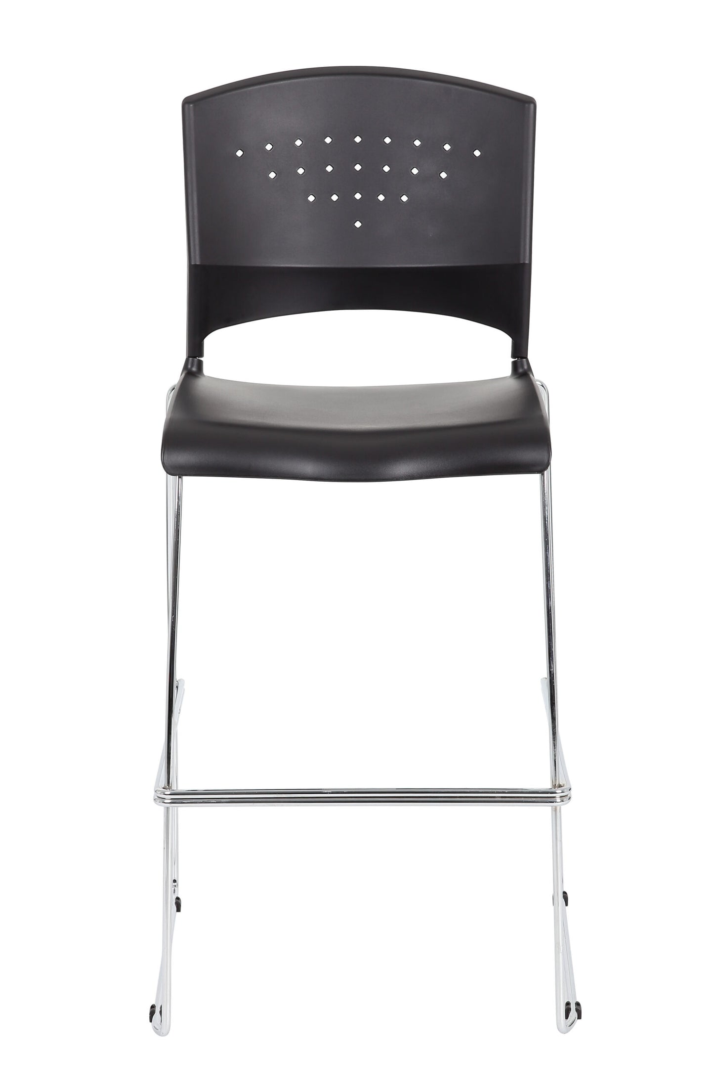 Boss Black Stack Stool With Chrome Frame (set of 2)