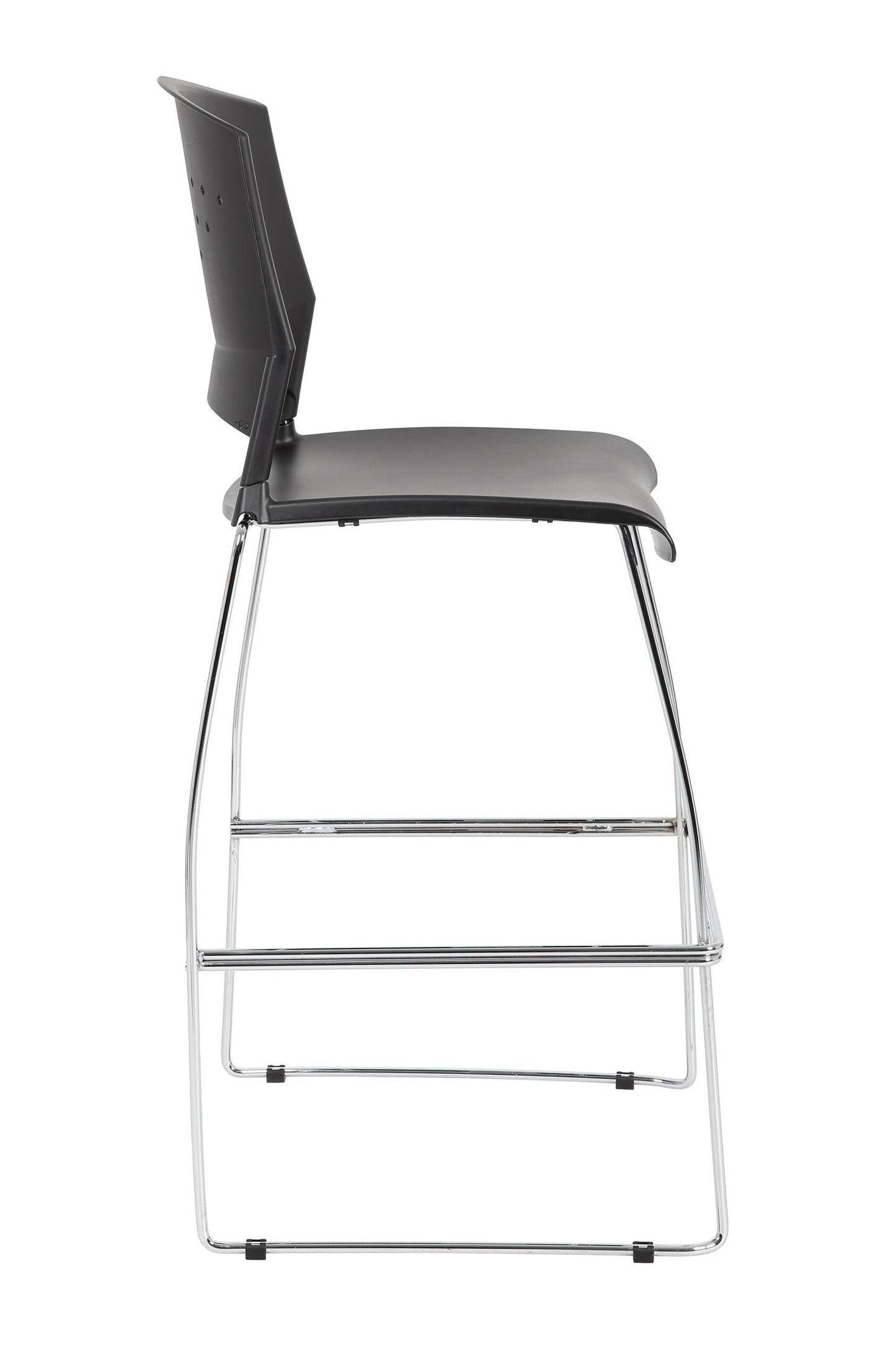 Boss Black Stack Stool With Chrome Frame (set of 2)