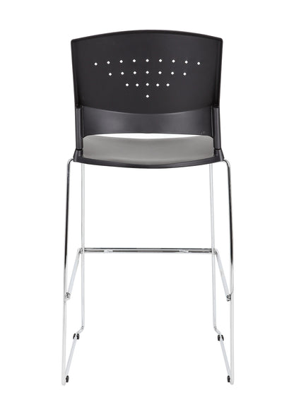 Boss Black Stack Stool With Chrome Frame (set of 2)