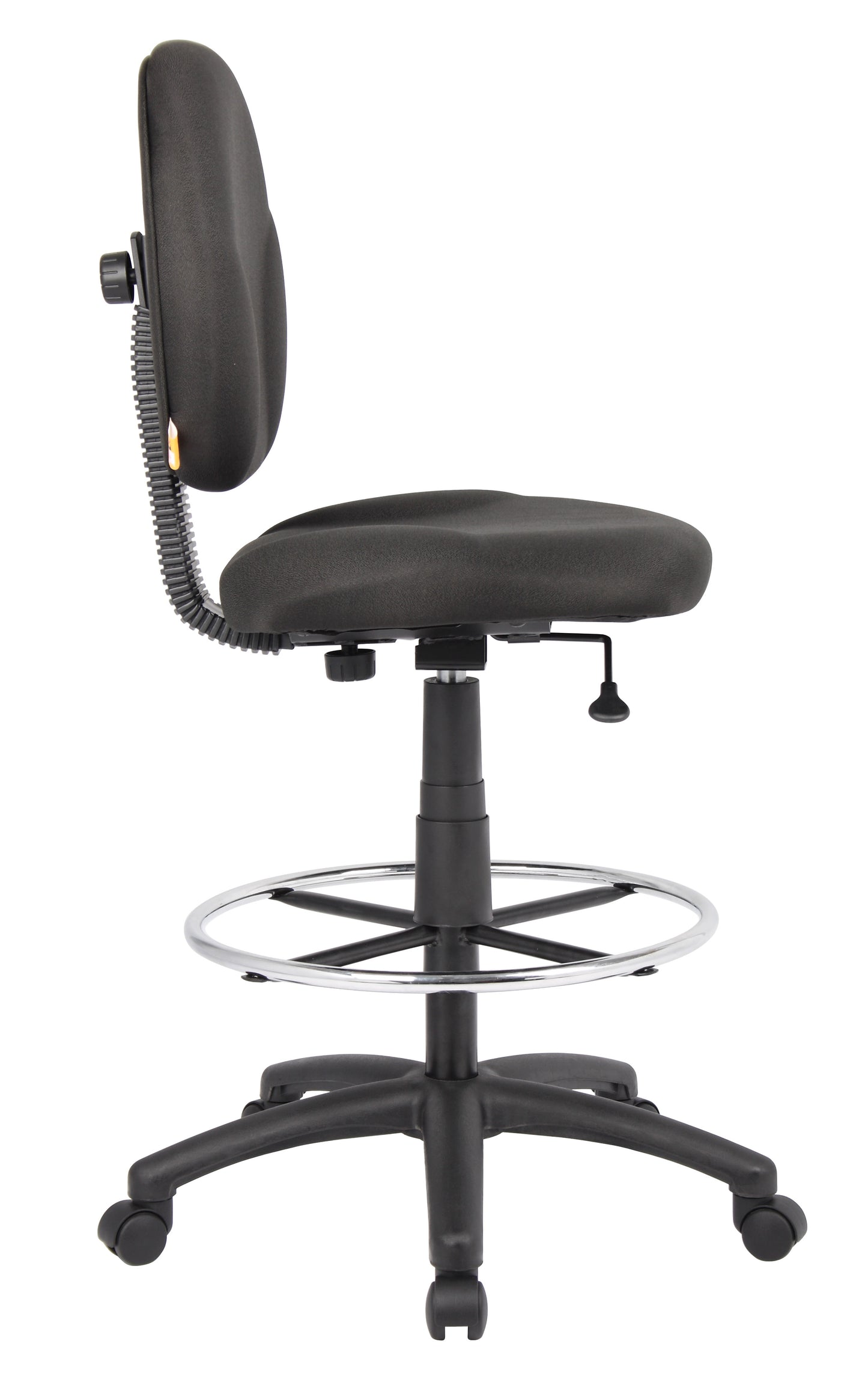 Boss Stand Up Fabric Drafting Stool with Foot Rest, Black