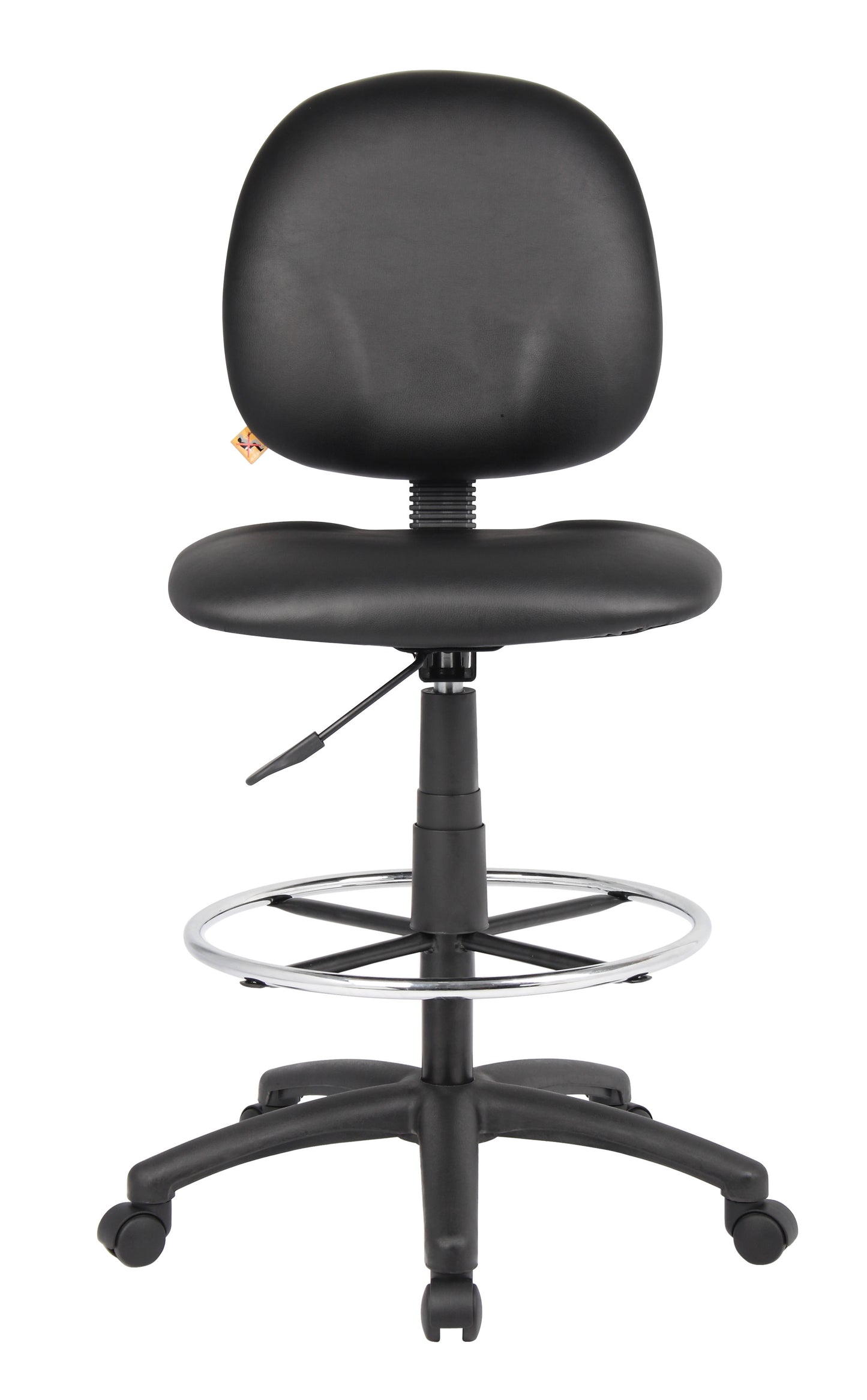 Boss Stand Up Drafting Stool with Foot Rest Black Antimicrobial Vinyl