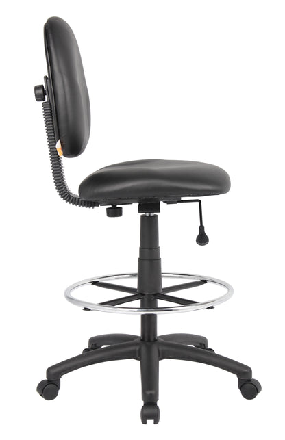 Boss Stand Up Drafting Stool with Foot Rest Black Antimicrobial Vinyl