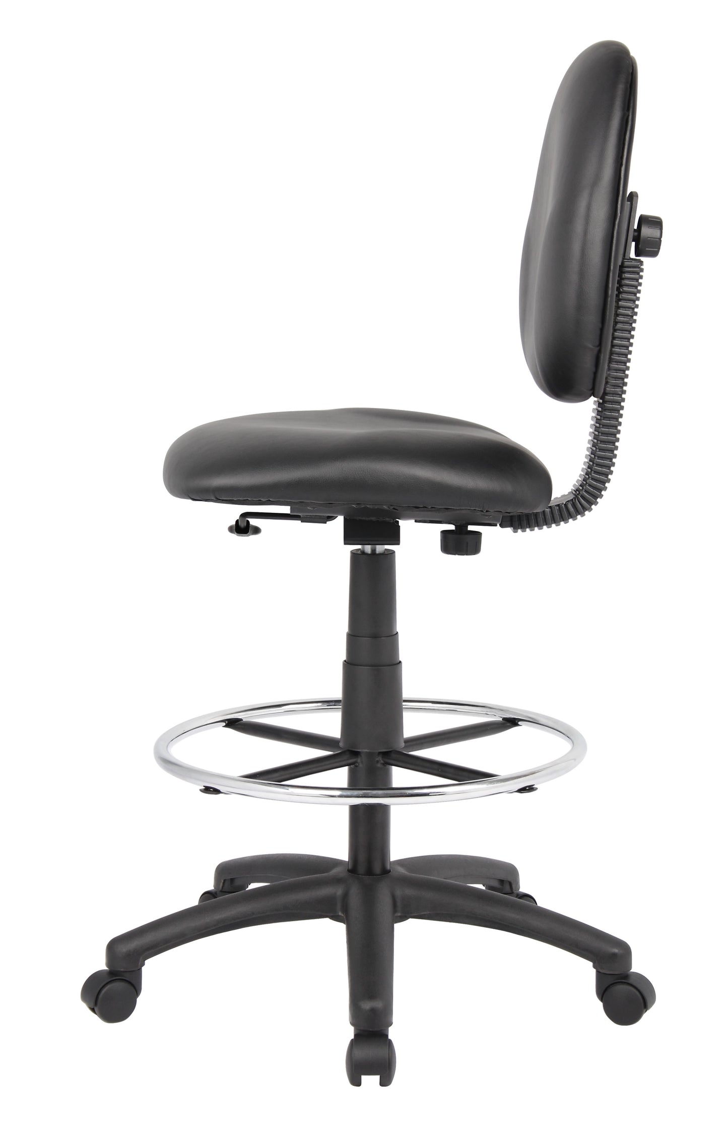 Boss Stand Up Drafting Stool with Foot Rest Black Antimicrobial Vinyl