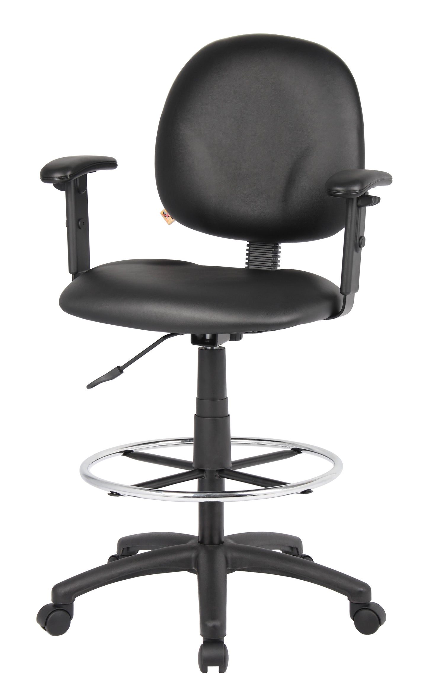 Boss Stand Up Drafting Stool with Foot Rest Black Antimicrobial Vinyl