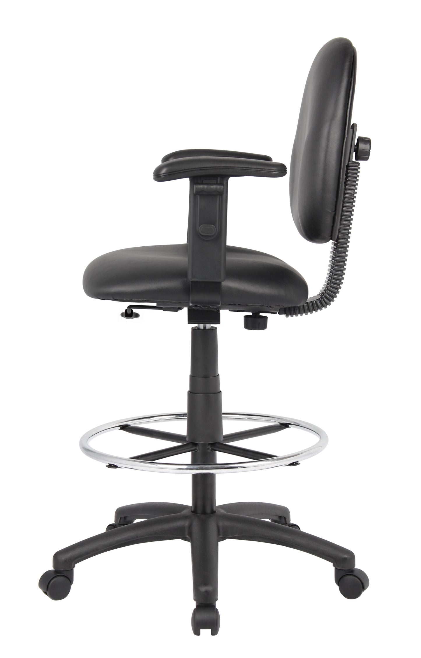 Boss Stand Up Drafting Stool with Foot Rest Black Antimicrobial Vinyl