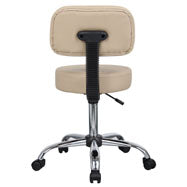 Boss Be Well Medical Spa Professional Adjustable Stool with Back, Beige