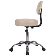 Boss Be Well Medical Spa Professional Adjustable Stool with Back, Beige