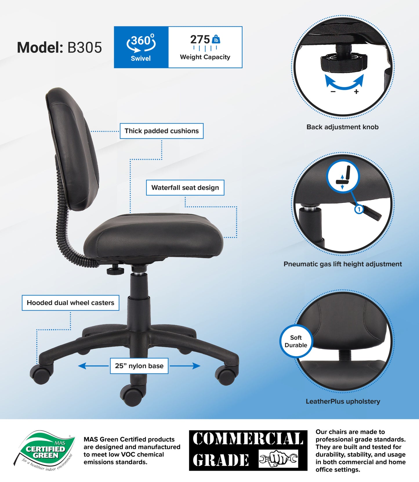 Boss Black Posture Chair