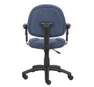 Boss Perfect Posture Deluxe Office Task Chair with Adjustable Arms, Blue