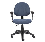 Boss Perfect Posture Deluxe Office Task Chair with Adjustable Arms, Blue