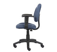 Boss Perfect Posture Deluxe Office Task Chair with Adjustable Arms, Blue