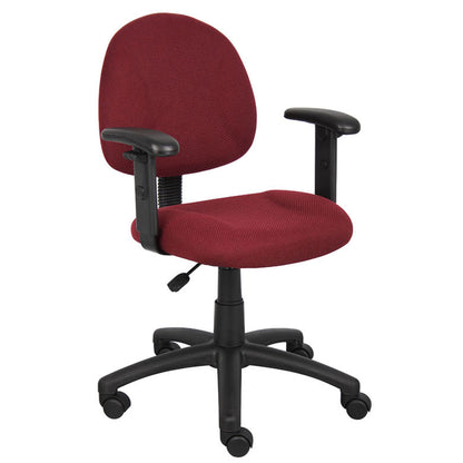 Boss Perfect Posture Deluxe Office Task Chair with Adjustable Arms, Blue