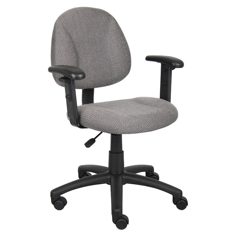 Boss Perfect Posture Deluxe Office Task Chair with Adjustable Arms, Blue