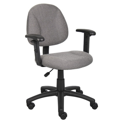 Boss Perfect Posture Deluxe Office Task Chair with Adjustable Arms, Blue