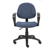 Boss Perfect Posture Deluxe Office Task Chair with Loop Arms, Blue