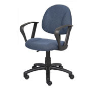 Boss Perfect Posture Deluxe Office Task Chair with Loop Arms, Blue