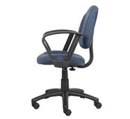 Boss Perfect Posture Deluxe Office Task Chair with Loop Arms, Blue