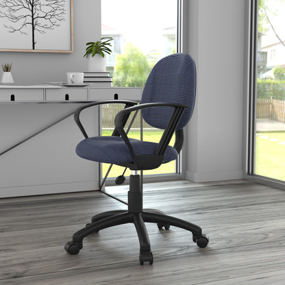 Boss Perfect Posture Deluxe Office Task Chair with Loop Arms, Blue