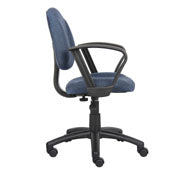 Boss Perfect Posture Deluxe Office Task Chair with Loop Arms, Blue