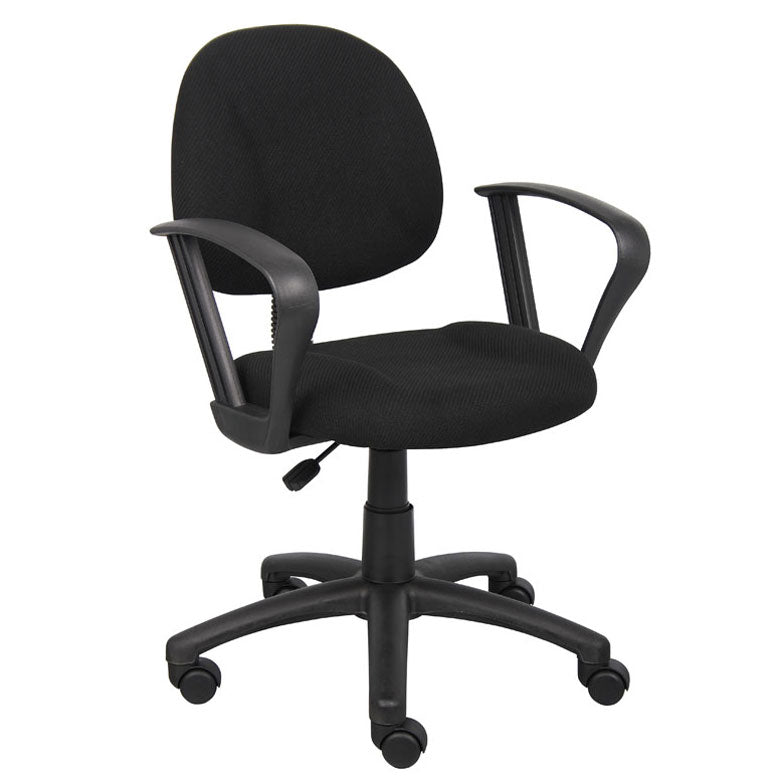 Boss Perfect Posture Deluxe Office Task Chair with Loop Arms, Blue