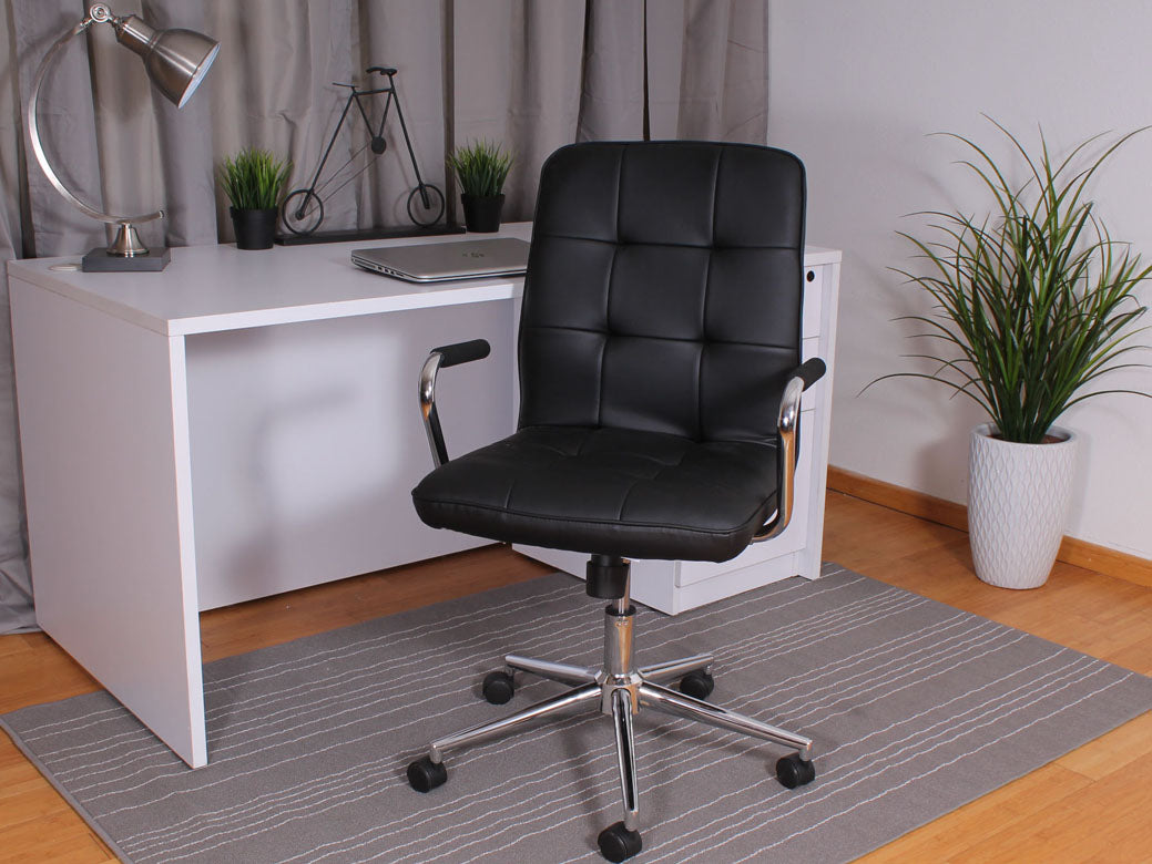 Modern Office Chair w/Chrome Arms-Black