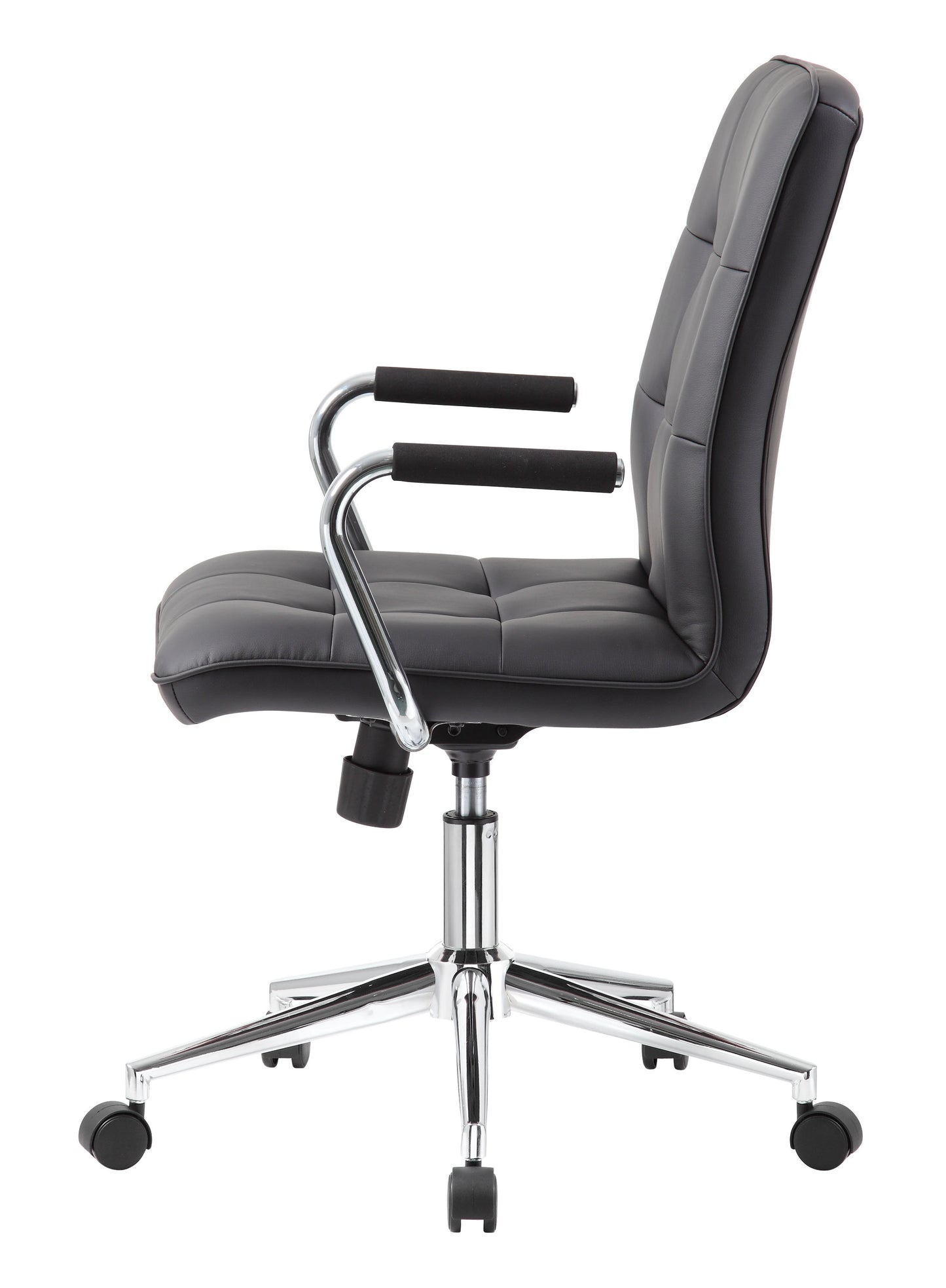 Modern Office Chair w/Chrome Arms-Black